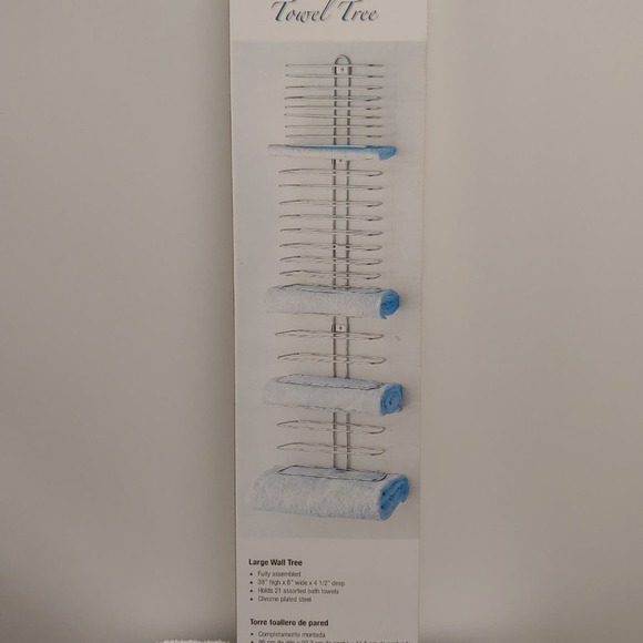 Towel Holder NEW Large Wall Mounted Silver Chrome - Picture 6 of 7